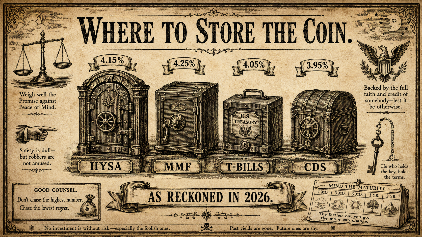 Where to Park Cash in 2026: HYSA vs. Money Market vs. T-Bills vs. CDs