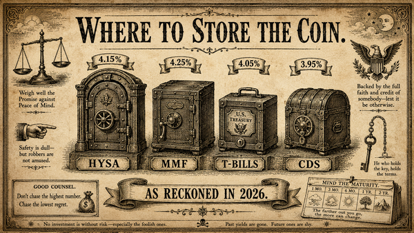 Where to Park Cash in 2026: HYSA vs. Money Market vs. T-Bills vs. CDs