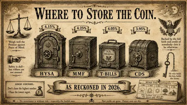 Where to Park Cash in 2026: HYSA vs. Money Market vs. T-Bills vs. CDs